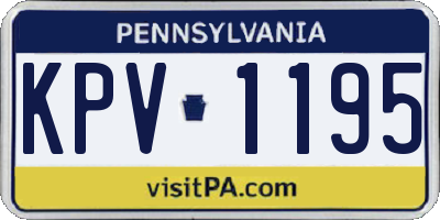 PA license plate KPV1195