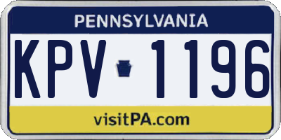 PA license plate KPV1196