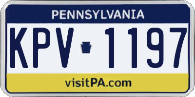 PA license plate KPV1197