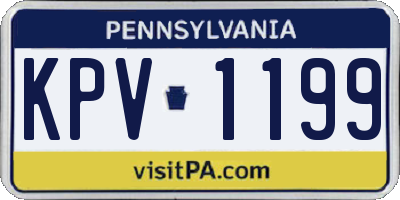 PA license plate KPV1199