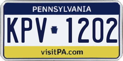 PA license plate KPV1202
