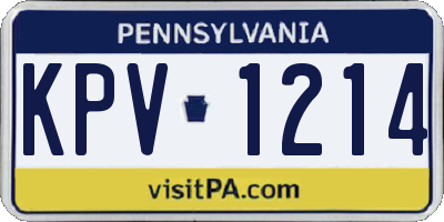 PA license plate KPV1214