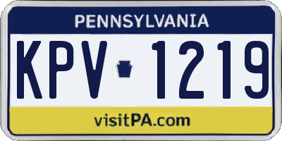 PA license plate KPV1219