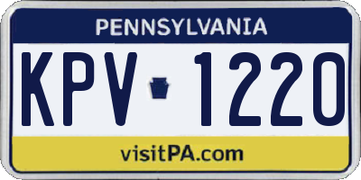 PA license plate KPV1220