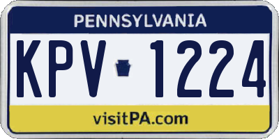 PA license plate KPV1224