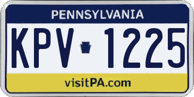 PA license plate KPV1225