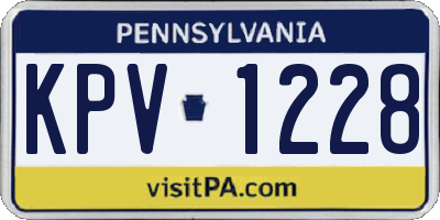 PA license plate KPV1228