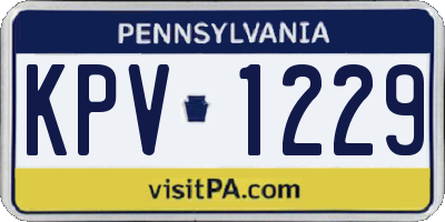PA license plate KPV1229
