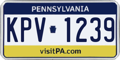 PA license plate KPV1239