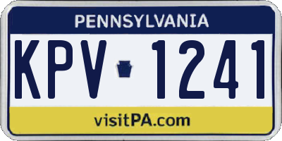 PA license plate KPV1241