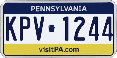 PA license plate KPV1244