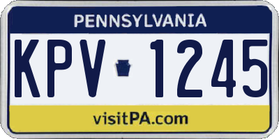PA license plate KPV1245