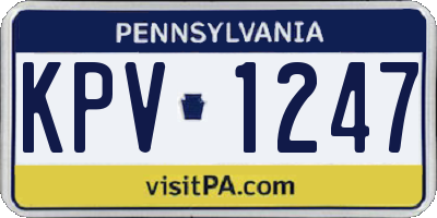 PA license plate KPV1247