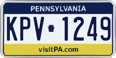PA license plate KPV1249