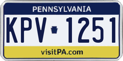 PA license plate KPV1251
