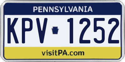 PA license plate KPV1252