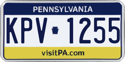 PA license plate KPV1255