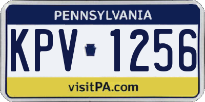 PA license plate KPV1256