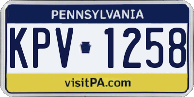 PA license plate KPV1258