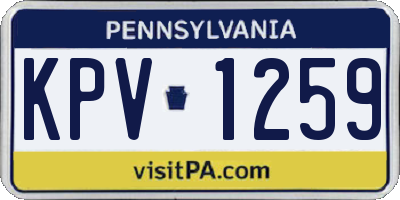PA license plate KPV1259