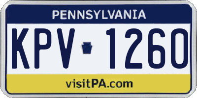 PA license plate KPV1260
