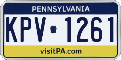 PA license plate KPV1261