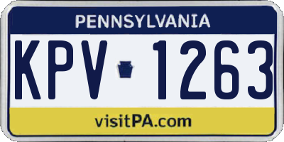 PA license plate KPV1263