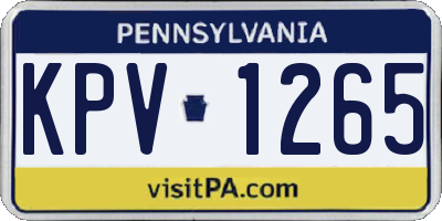 PA license plate KPV1265