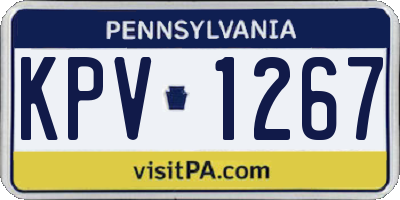 PA license plate KPV1267