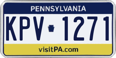 PA license plate KPV1271