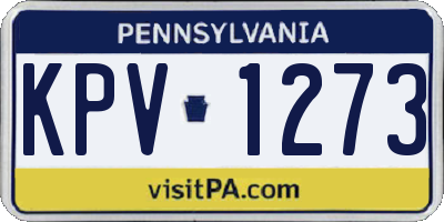 PA license plate KPV1273
