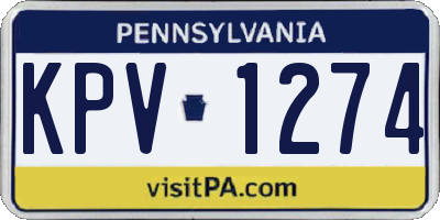 PA license plate KPV1274