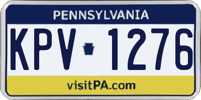 PA license plate KPV1276