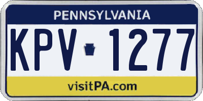 PA license plate KPV1277