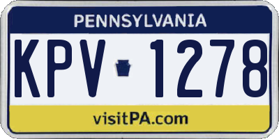 PA license plate KPV1278