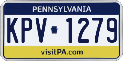 PA license plate KPV1279