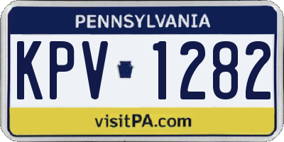 PA license plate KPV1282