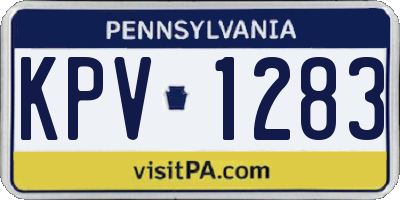 PA license plate KPV1283