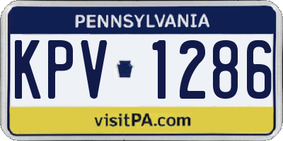 PA license plate KPV1286