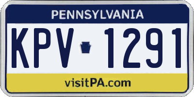 PA license plate KPV1291
