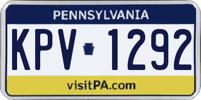 PA license plate KPV1292