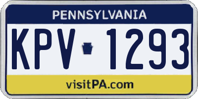 PA license plate KPV1293