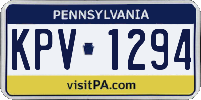 PA license plate KPV1294