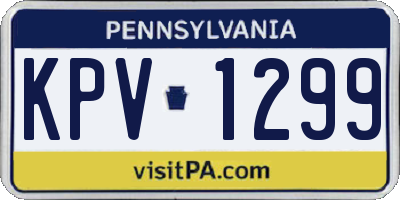 PA license plate KPV1299