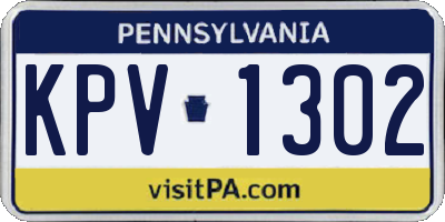 PA license plate KPV1302