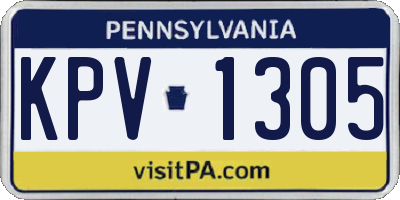 PA license plate KPV1305