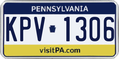 PA license plate KPV1306
