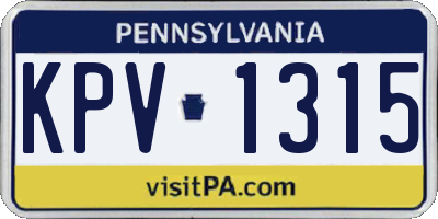 PA license plate KPV1315