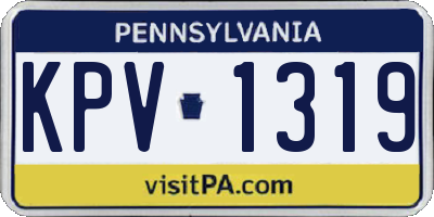 PA license plate KPV1319