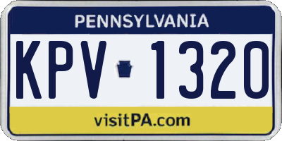 PA license plate KPV1320